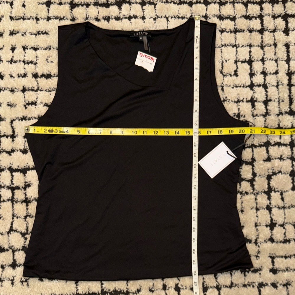 1. STATE Women's Elegant Black Tank Top - asymmetrical size XL